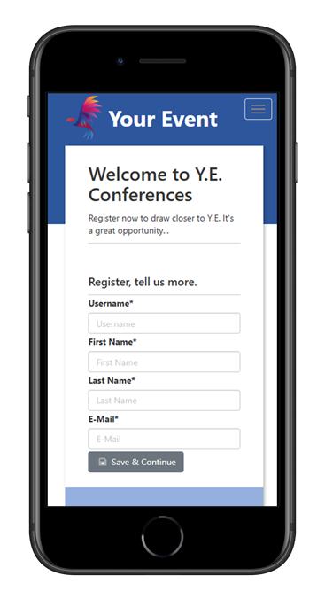 Registration screen