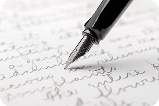 fountain pen and written page